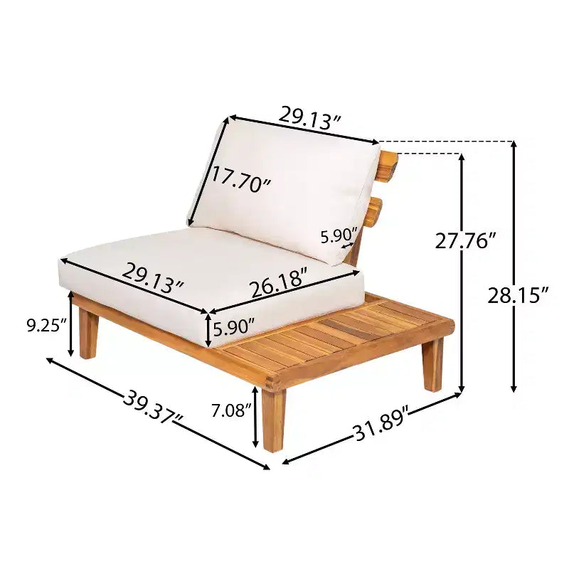 Christopher Knight Home Qevan Ensemble de canapés modulables d'extérieur 5 pièces en bois d'acacia moderne avec table basse
