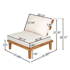 Christopher Knight Home Qevan Ensemble de canapés modulables d'extérieur 5 pièces en bois d'acacia moderne avec table basse