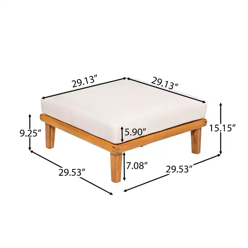 Christopher Knight Home Qevan Ensemble de canapés modulables d'extérieur 5 pièces en bois d'acacia moderne avec table basse