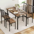 COZONY 4-Piece Farmhouse Dining Set, Wooden Kitchen Table & Chairs w/ Storage & Adjustable Legs