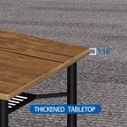 Ensemble de salle à manger COZONY 4 pièces style ferme, table et chaises de cuisine en bois avec rangement et pieds réglables