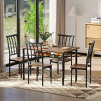 Ensemble de salle à manger COZONY 4 pièces style ferme, table et chaises de cuisine en bois avec rangement et pieds réglables