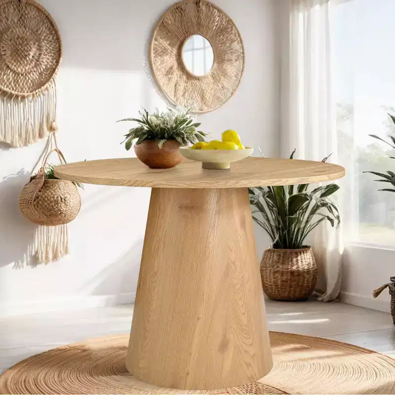 Ensemble table et chaises de salle à manger 3 pièces, table ronde de 89 cm avec chaises déhoussables rembourrées pour coin repas ou petit espace - Panipeachy
