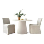 Ensemble table et chaises de salle à manger 3 pièces, table ronde de 89 cm avec chaises déhoussables rembourrées pour coin repas ou petit espace - Panipeachy