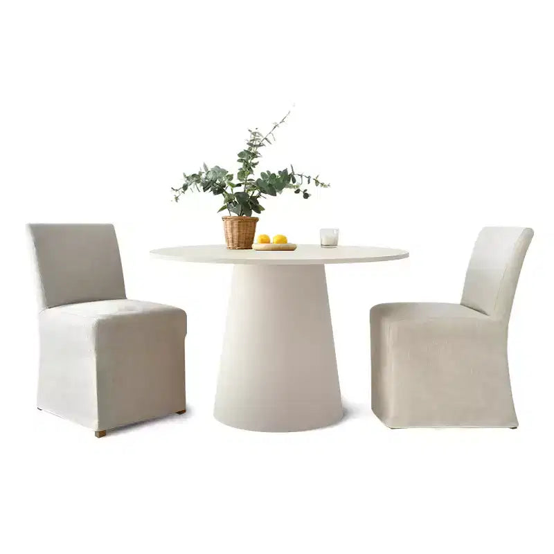 Ensemble table et chaises de salle à manger 3 pièces, table ronde de 89 cm avec chaises déhoussables rembourrées pour coin repas ou petit espace - Panipeachy