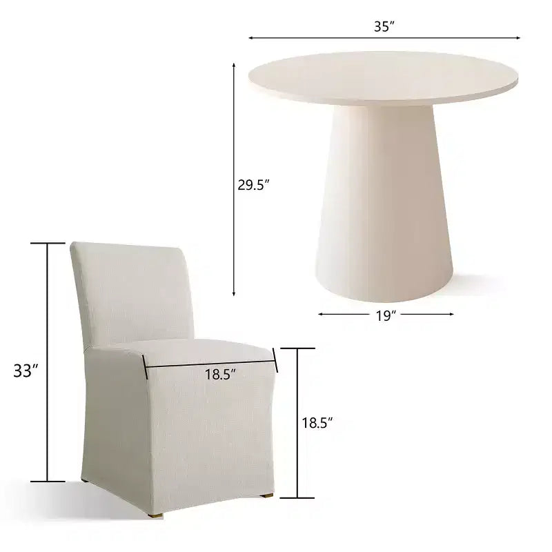 Ensemble table et chaises de salle à manger 3 pièces, table ronde de 89 cm avec chaises déhoussables rembourrées pour coin repas ou petit espace - Panipeachy