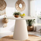 Ensemble table et chaises de salle à manger 3 pièces, table ronde de 89 cm avec chaises déhoussables rembourrées pour coin repas ou petit espace - Panipeachy