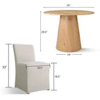 Ensemble table et chaises de salle à manger 3 pièces, table ronde de 89 cm avec chaises déhoussables rembourrées pour coin repas ou petit espace - Panipeachy
