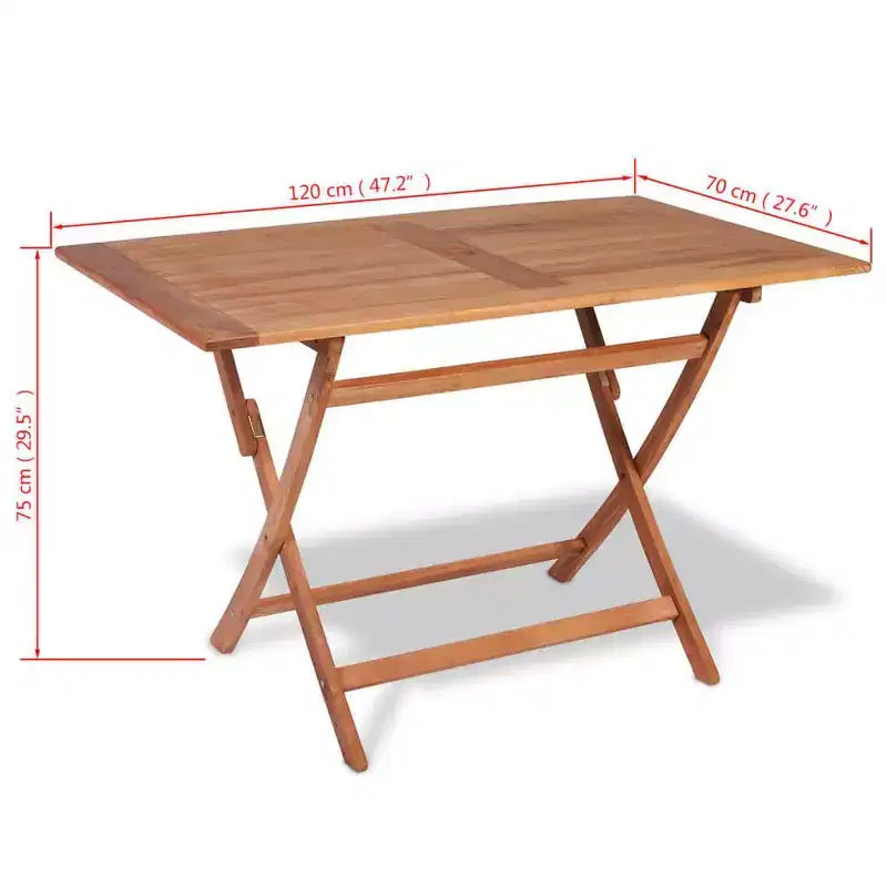 vidaXL Table et chaises de jardin Couleur bois chaud Bois de teck massif Lot de 5 pièces