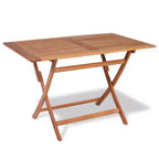 vidaXL Table et chaises de jardin Couleur bois chaud Bois de teck massif Lot de 5 pièces