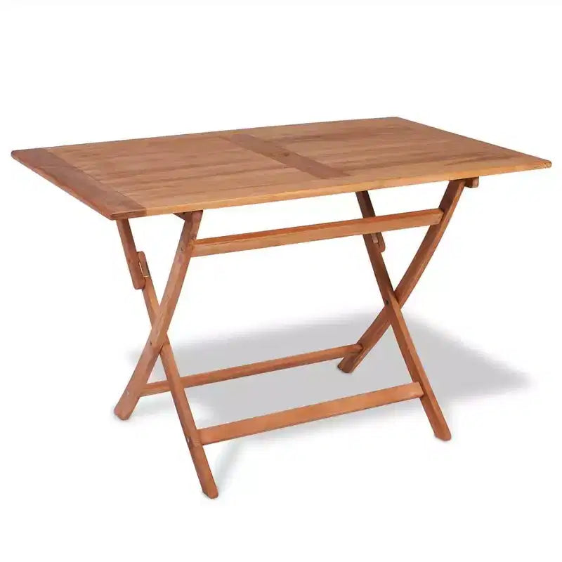 vidaXL Table et chaises de jardin Couleur bois chaud Bois de teck massif Lot de 5 pièces