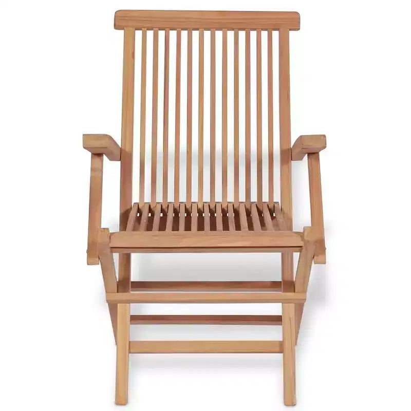 vidaXL Table et chaises de jardin Couleur bois chaud Bois de teck massif Lot de 5 pièces