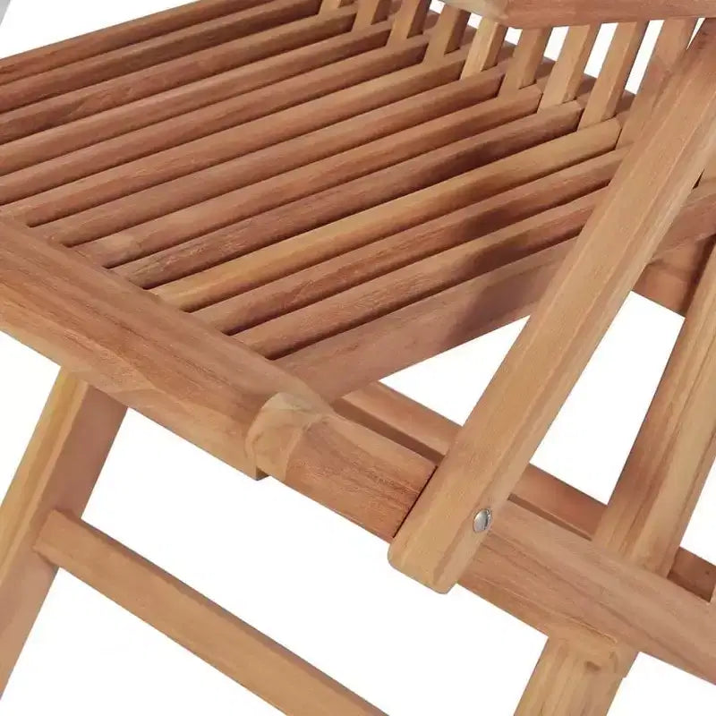 vidaXL Table et chaises de jardin Couleur bois chaud Bois de teck massif Lot de 5 pièces