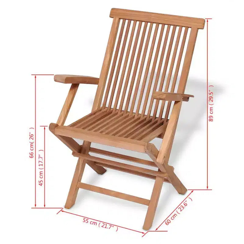 vidaXL Table et chaises de jardin Couleur bois chaud Bois de teck massif Lot de 5 pièces
