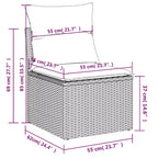 vidaXL Ensemble de canapés de jardin 10 pièces avec coussins en rotin synthétique marron (États-Unis uniquement) - Marron et rouge