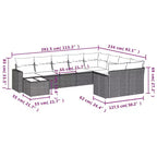 vidaXL Ensemble de canapés de jardin 10 pièces avec coussins en rotin synthétique marron (États-Unis uniquement) - Marron et rouge