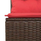 vidaXL Ensemble de canapés de jardin 10 pièces avec coussins en rotin synthétique marron (États-Unis uniquement) - Marron et rouge