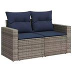 vidaXL Ensemble de canapés de jardin 10 pièces avec coussins en rotin synthétique marron (États-Unis uniquement) - Marron et rouge