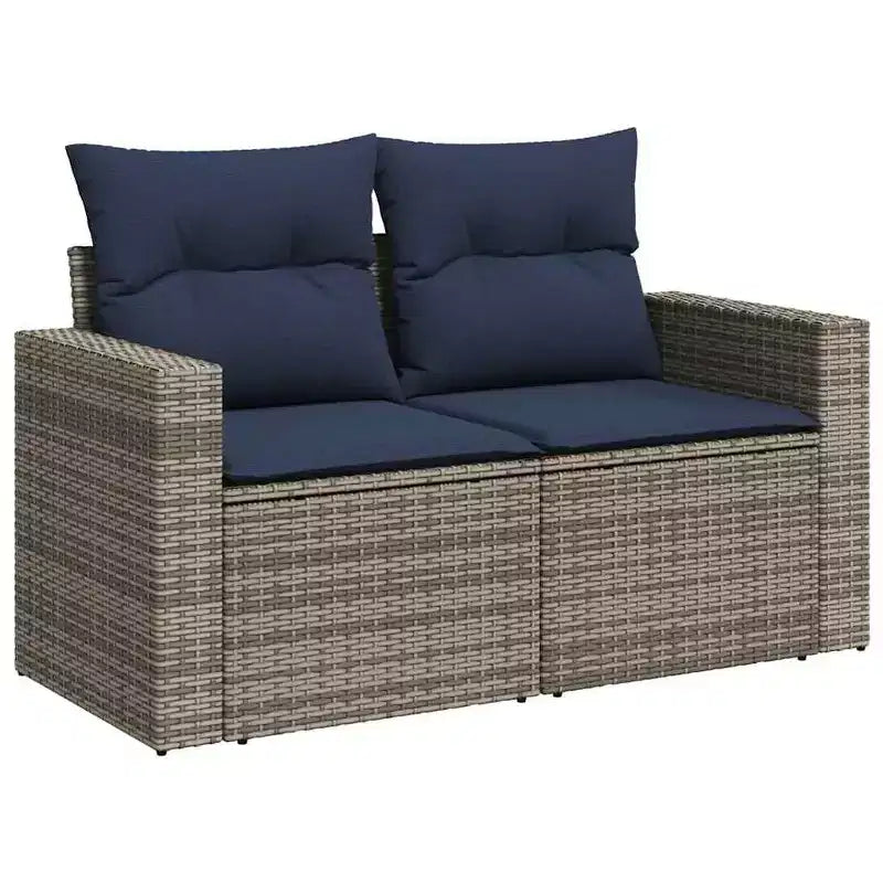 vidaXL Ensemble de canapés de jardin 10 pièces avec coussins en rotin synthétique marron (États-Unis uniquement) - Marron et rouge