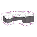 vidaXL Ensemble de canapés de jardin 10 pièces avec coussins en rotin synthétique marron (États-Unis uniquement) - Marron et rouge