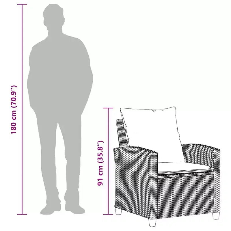 vidaXL Ensemble de canapés de jardin gris, en résine tressée bleu marine et acier thermolaqué
