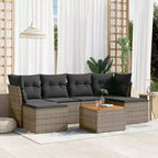 vidaXL Salon de jardin 7 pcs avec coussins Noir et crème Résine tressée