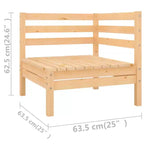 vidaXL Salon de jardin 6 pièces Canapé d'angle de jardin Bois de pin massif