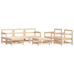 vidaXL Garden Lounge Set Natural Pine Solid Pine Wood Large Modular
