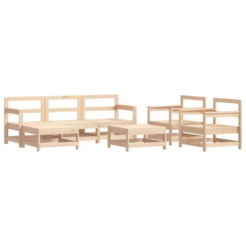 vidaXL Garden Lounge Set Natural Pine Solid Pine Wood Large Modular