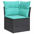 vidaXL Salon de jardin en rotin PE noir, polyester, acier revêtu par poudre
