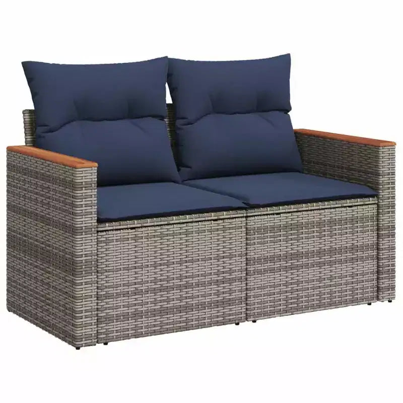vidaXL Salon de jardin canapé noir résine tressée 10 pcs Modulable