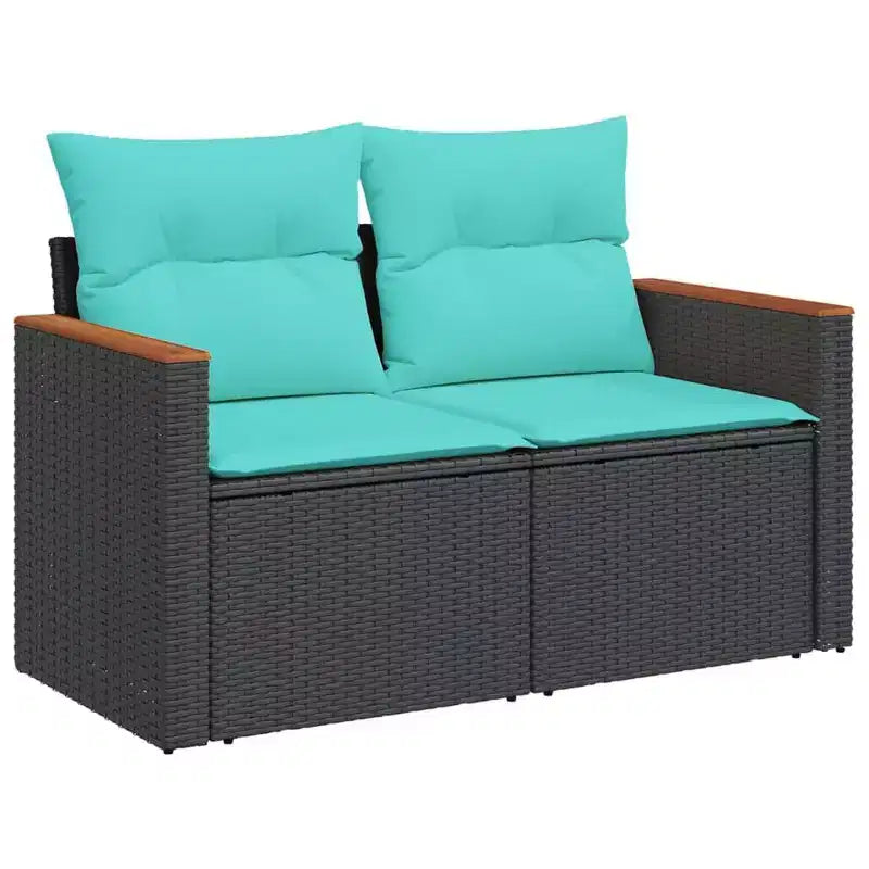 vidaXL Salon de jardin canapé noir résine tressée 10 pcs Modulable