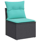 vidaXL Salon de jardin canapé noir résine tressée 10 pcs Modulable