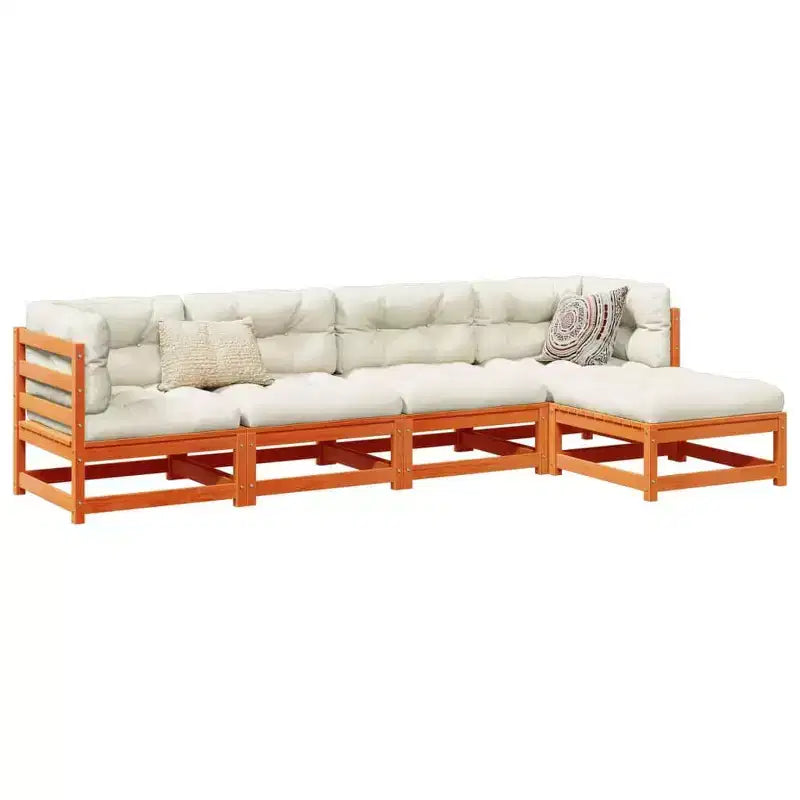 vidaXL Ensemble de canapés de jardin Bois naturel Bois de pin massif Modulable moyen