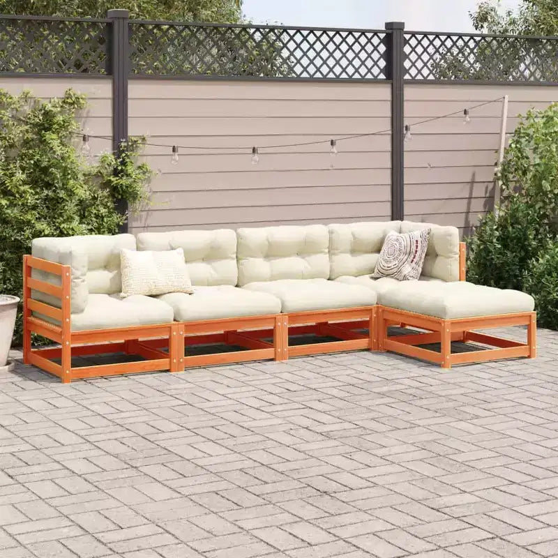vidaXL Ensemble de canapés de jardin Bois naturel Bois de pin massif Modulable moyen