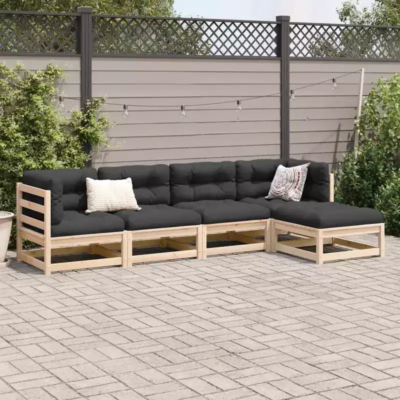 vidaXL Ensemble de canapés de jardin Bois naturel Bois de pin massif Modulable moyen
