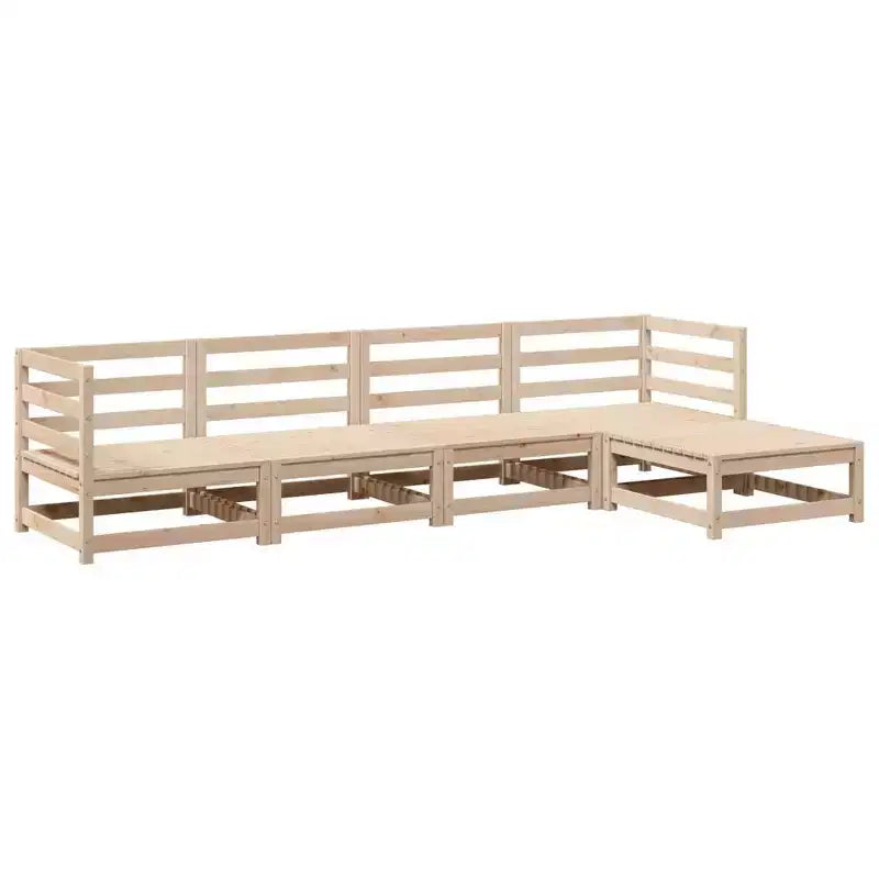 vidaXL Garden Sofa Set Natural wood Solid pine wood Medium Modular