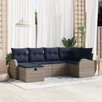 vidaXL Salon de jardin 6 pcs marron et rouge 234 x 124 x 85 cm