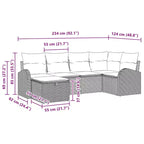 vidaXL Salon de jardin 6 pcs marron et rouge 234 x 124 x 85 cm