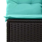 vidaXL Salon de jardin 6 pcs marron et rouge 234 x 124 x 85 cm