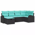 vidaXL Salon de jardin 6 pcs marron et rouge 234 x 124 x 85 cm