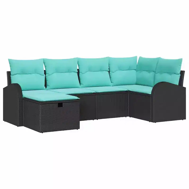 vidaXL Salon de jardin 6 pcs marron et rouge 234 x 124 x 85 cm