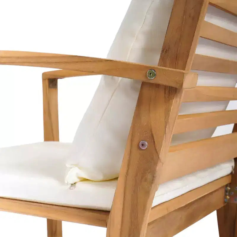 Ensemble canapé de jardin 4 pièces en teck massif naturel
