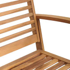 Ensemble canapé de jardin 4 pièces en teck massif naturel