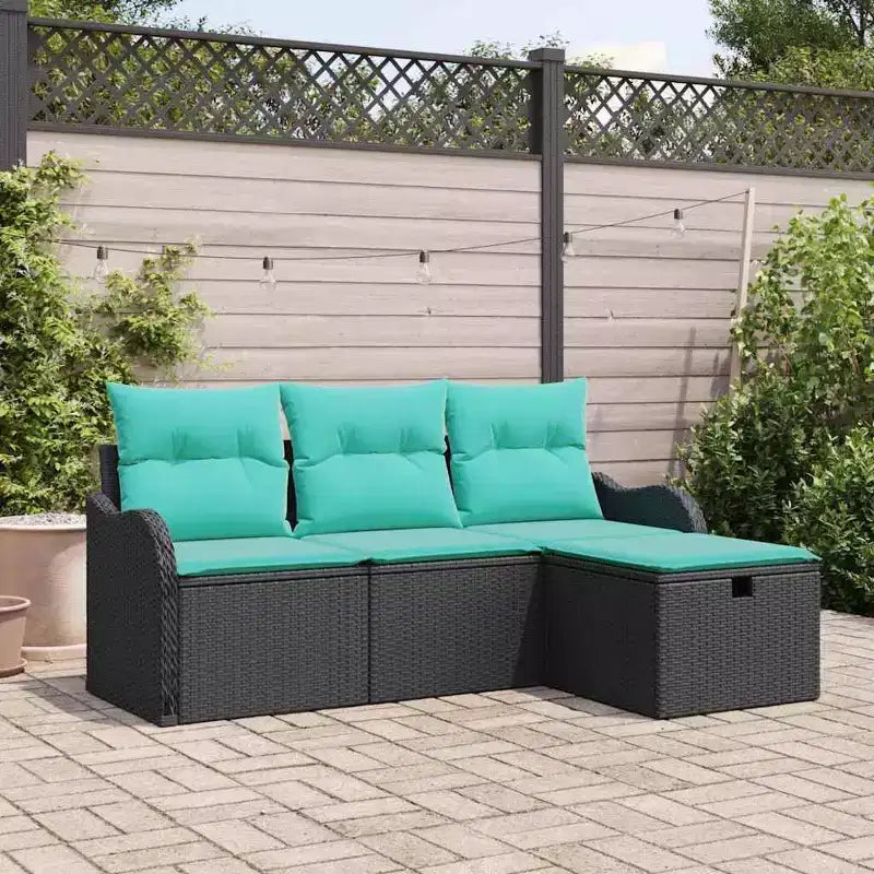 vidaXL Salon de jardin 4 pcs Marron et Rouge 176 x 117 x 85 cm
