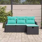 vidaXL Salon de jardin 4 pcs Marron et Rouge 176 x 117 x 85 cm