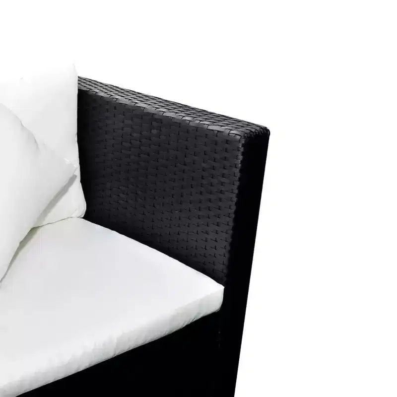vidaXL Salon de jardin 4 pièces avec canapé modulable et table basse en rotin - Marron