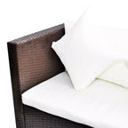 vidaXL Salon de jardin 4 pièces avec canapé modulable et table basse en rotin - Marron