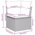 vidaXL Salon de jardin avec coussins 5 pcs Résine tressée marron