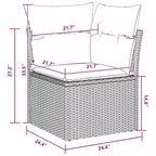 vidaXL Salon de jardin avec coussins 5 pcs Résine tressée marron